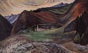 Emily Carr Village in the hills oil painting reproduction